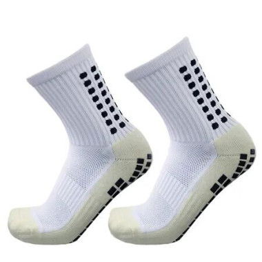 Professional Anti Slip Men Football Socks Riding Cycling Sport Socks Nylon Breathable Running Socks Color White