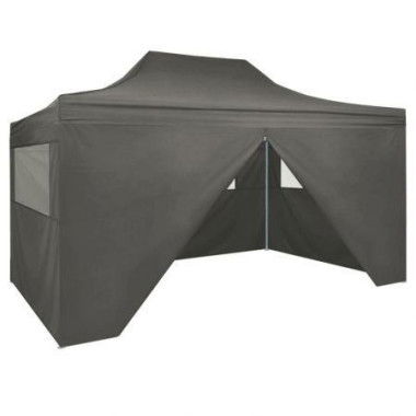 Professional Folding Party Tent With 4 Sidewalls 3x4 M Steel Anthracite