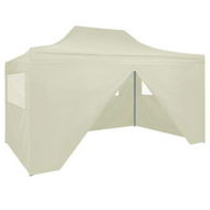 Detailed information about the product Professional Folding Party Tent with 4 Sidewalls 3x4 m Steel Cream