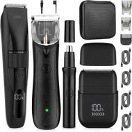 Detailed information about the product Professional Hair Clippers 4 in 1 for Men,Trimmer and Shavers Compact Electric Shaver Nose and Body Trimmer Hair Cutting Kit with Travel Case
