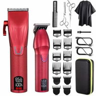 Detailed information about the product Professional Hair Clippers and Zero Gapped Trimmer for Men,Cordless Barber Clipper Kit,Beard T Outliner Trimmers Haircut Grooming Rechargeable LCD Display