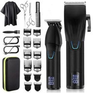 Detailed information about the product Professional Hair Clippers Cordless Barber Trimmer Set for Men Complete Haircut Kit for Grooming and Styling-(Black)