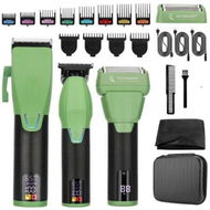 Detailed information about the product Professional Hair Clippers for Men, Barber Clippers and Trimmer Set with Cordless Electric Razor and LCD Display(Green)