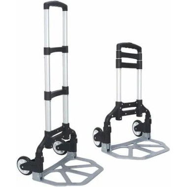 Professional Heavy-Duty 70kgs Capacity Aluminum Folding Hand Truck/Luggage Cart With Adjustable Handle, Folding Away Wheels, And Bungee Cord