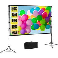Detailed information about the product Projection Screen and Stand,120 inch Portable Projector Screen Indoor Outdoor Projection Screen 16:9 4K HD Wrinkle-Free Light Weight Movie Screen
