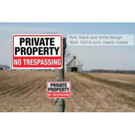 Detailed information about the product Protect Your Property: Durable No Trespassing Signs (14'x10', 2-Pack) with Rust-Resistant Aluminum and UV-Resistant Ink,Up to 7 Years Use