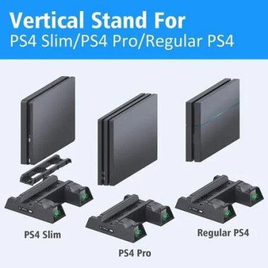 PS4 Cooling Fan and Vertical Stand with Charger: Keep Your Console and Controllers Cool and Organized