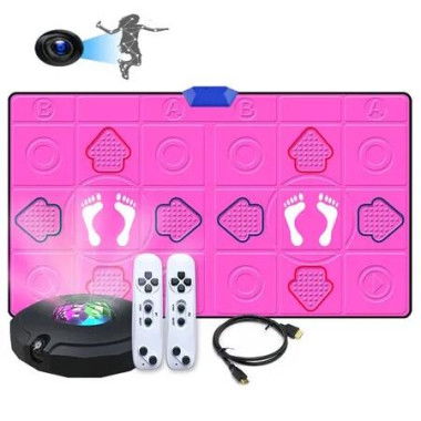 PU Dance Game Mat AR Camera 30MM Thick Double Electronic Dancing Pad Wireless Music 2 Motion Sensor Controllers Running HDMI TV Kids Birthday Christmas Gifts