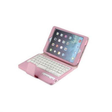 PU Leather Flip Wireless Bluetooth Keyboard Case Cover For IPad Air - Pink