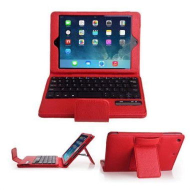 PU+ABS Cover Case With Removable Bluetooth Keyboard For Apple IPad Mini - Red.