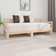 Detailed information about the product Pull-out Day Bed Solid Wood Pine 2x(92x187) cm Single Size