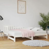 Detailed information about the product Pull-out Day Bed White 2x(92x187) cm Single Size Solid Wood Pine