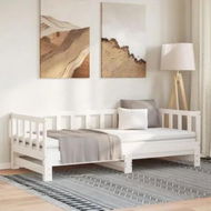 Detailed information about the product Pull-out Day Bed White 2x(92x187) cm Single Size Solid Wood Pine