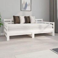 Detailed information about the product Pull-out Day Bed White Solid Wood Pine 2x(92x187) cm Single Size