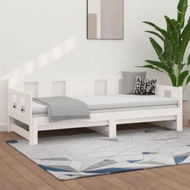 Detailed information about the product Pull-out Day Bed White Solid Wood Pine 2x(92x187) cm Single Size