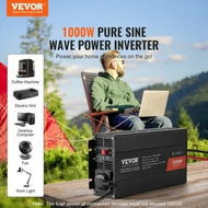 Detailed information about the product Pure Sine Wave Inverter 1000 Watt DC 12V to AC 230V Power Inverter with 2 AC Outlets 2 USB Port 1 Type-C Port Remote Control