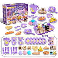 Detailed information about the product Purple 33 PCS Play House Kitchen Tableware Tea Set Toy Storage Box Afternoon Tea Dessert