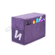 Detailed information about the product Purple 46*32*21cm Foldable Sewing Machine Dust Cover with Storage Pockets Universal Protective Cover