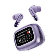 Detailed information about the product Purple Wireless Waterproof Noise Reduction InEar Bluetooth Headset LED Touch Screen