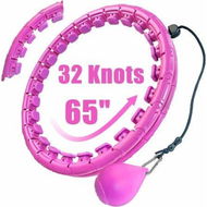 Detailed information about the product (Purple)32 Detachable Knots-2 in 1 Abdomen Fitness Massage Non Fall Smart Hooola Hoop with Auto Spinning Ball,Weighted Exercise Hoop Plus Size