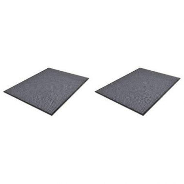 PVC Door Mats 2 Pcs Grey 90x60 Cm