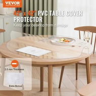 Detailed information about the product PVC Table Protector 42 Inch Round Clear Plastic Desk Protector 2.0mm Thick