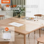 Detailed information about the product PVC Table Protector 54x54 Inch Clear Plastic Desk Protector 1.5mm Thick