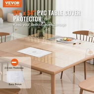 Detailed information about the product PVC Table Protector 54x54 Inch Clear Plastic Desk Protector 2.0mm Thick