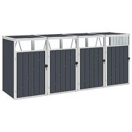 Detailed information about the product Quadruple Garbage Bin Shed Anthracite 286x81x121 cm Steel
