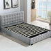 Queen Bed Frame Fabric Tufted Grey. Available at Crazy Sales for $399.97