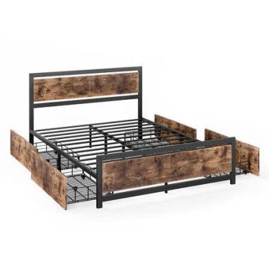 Queen Bed Frame Industrial Mattress