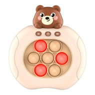 Detailed information about the product Quick Push Game Console Light Up Electronic Sensory Games Travel Handheld Game Bubble Birthday Gift For Kids Age 5+ (Brown Bear)