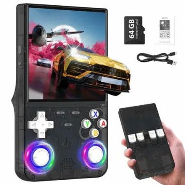 R36 Ultra Retro Handheld Game Console with Open Source Linux System,4.0-Inch Screen,64GB TF Card Contains 15,000+ Games,WiFi Handheld Emulator Console