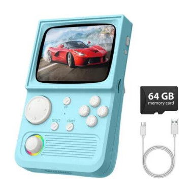 R36T Retro Gaming Console,3.5 Inch IPS Screen CRT-Inspired,Handheld Game Console with 18000+ Classic Games Supports WiFi Networked Fighting and OTG