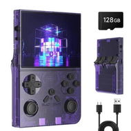 Detailed information about the product R40 Retro Handheld Game Console, 128GB with 25K+ Games, 3.5 Inch IPS Screen, 3000mAh Battery, Mini HDMI, Portable Arcade Video Gaming Console, Purple