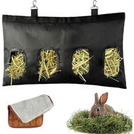 Detailed information about the product Rabbit Hay Feeding Bag 4-Hole Design Guinea Pig Hay Feeding Bag (Black)