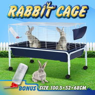 Detailed information about the product Rabbit Hutch Metal Pet Bunny House Cage Mobile Safety Pen Small Animal Home Water Bottle 100cm