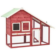 Detailed information about the product Rabbit Hutch Red And White 140x63x120 Cm Solid Firwood