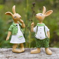 Detailed information about the product Rabbit Ornament Decor Resin Crafts Outdoor Statues Bunny Model Easter Decoration