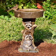 Detailed information about the product Raccoon Bird Feeder Resin Statue Figurine Decoration Animal Living Room Candy Plate Storage Garden Home Decor