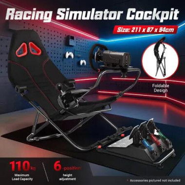 Racing Simulator Wheel Stand Sim Steering Gaming Adjustable Foldable Seat Cockpit Xbox Logitech G25 G920 Thrustmaster PS4 PS5 PC Video Game Accessories