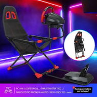 Detailed information about the product Racing Simulator Wheel Stand Sim Steering Gaming Cockpit Foldable Adjustable Seat Chair Logitech G29 GPRO Thrustmaster T300RS Fanatec MOZA PC Console