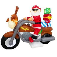 Detailed information about the product Radiant Christmas Lights Elk Motorcycle Gift Xmas Inflatable Santa 2.1m Long