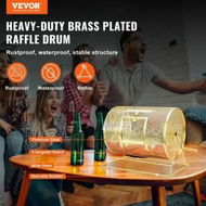 Detailed information about the product Raffle Drum 16.1 x Ã˜12 inch Brass Plated Raffle Ticket Spinning Cage Holds 5000 Tickets or 200 Ping Pong Balls Metal Lottery Spinning Drawing with Wooden