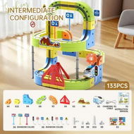 Detailed information about the product Rail Train Set 3D Embedded Race Track Gravity Defying Motorized Car Rail Cube DIY Montessori Sensory Building Toy 125 Pcs STEM Christmas Birthday Gift