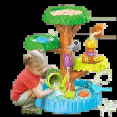 Rain Tree Water Table Colorful Sand Water Splash Table Kids Summer Beach Sensory Play Tree Table for Boys Girls Backyard Activity