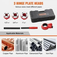 Detailed information about the product Ratchet Pipe Threader Kit 1/2' NPT 3/4' NPT 1' NPT Manual Ratcheting Pipe Threader Portable Pipe Threading Tool Set with 3PCS NPT Dies Storage Case