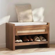 Detailed information about the product Rattan Bench Woven Bench 30.9 Inches for Entryway Living Room & Bedroom