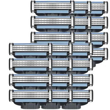 Razor Blades Mach3 Gillette Compatible 24 Pcs Refills Dual Lubrication Sensitive Skin Easy Replace Smooth Shaving Grooming