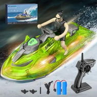 Detailed information about the product RC Boats 2.4GHZ Mini Remote Control Jet ski with Dual Motors & Led Lights Lakes and Swimming Pool Toys for Kids 6+